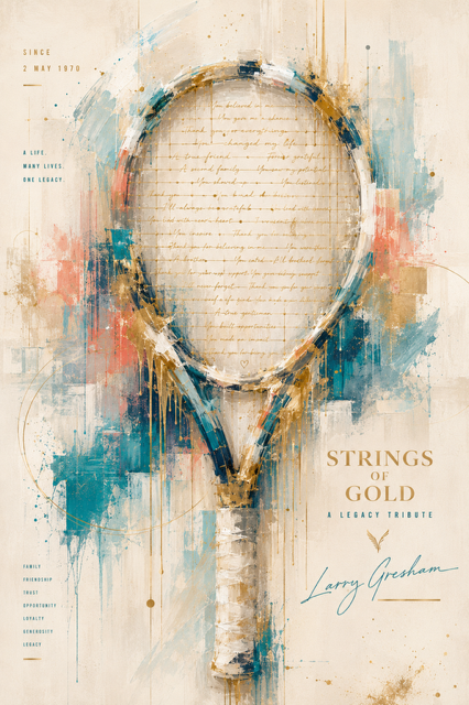 Strings of Gold legacy tribute artwork in honour of Larry Gresham.